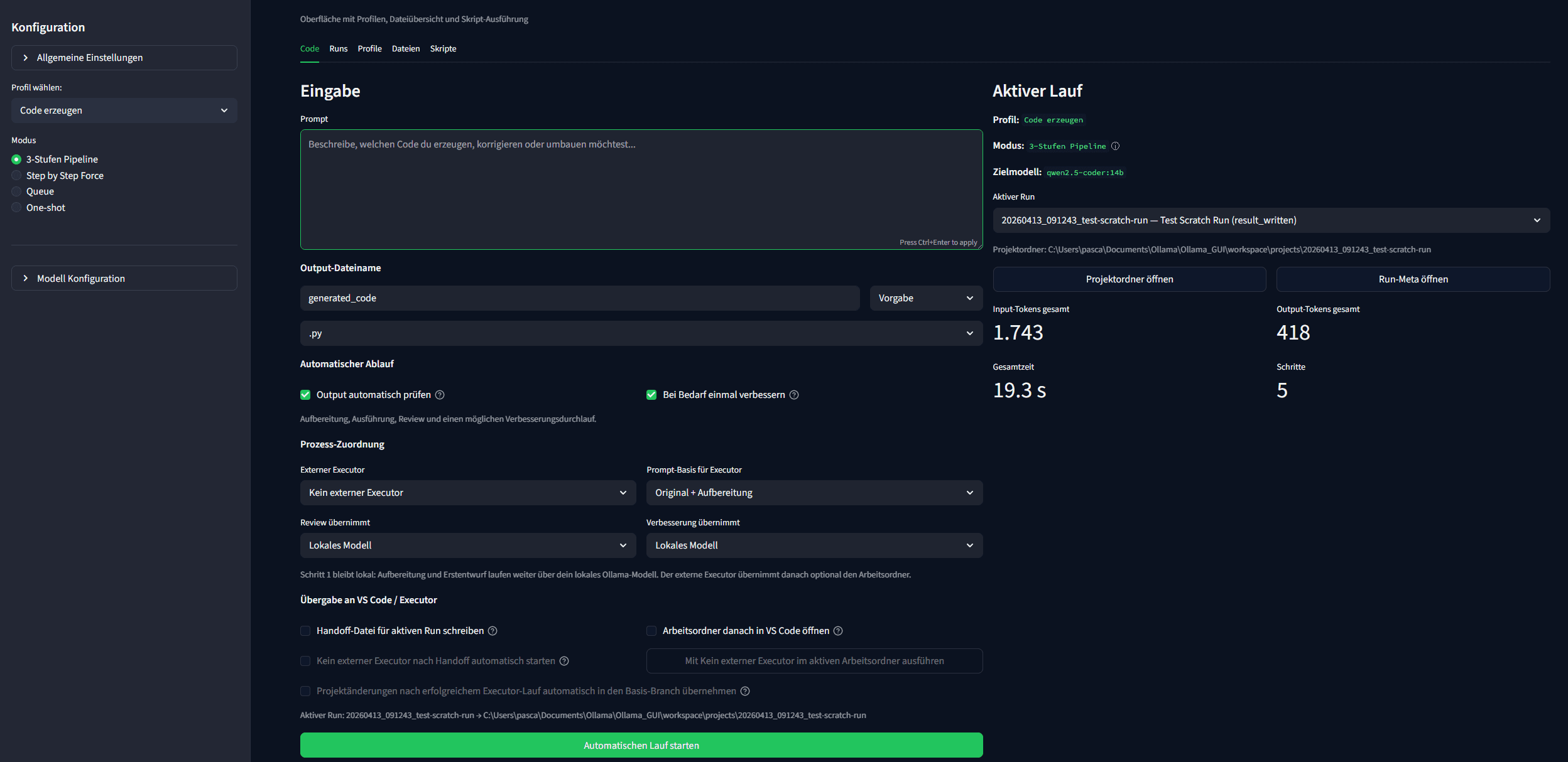 Ollama GUI Screenshot